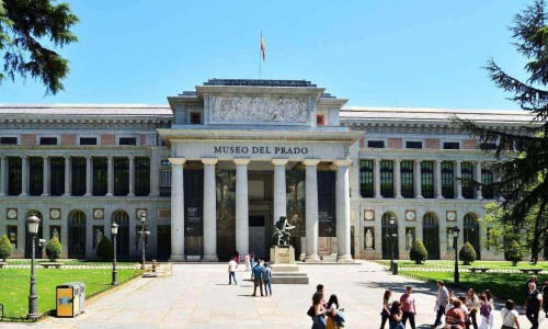 Entrance of the Museo del Prado in Madrid, Spain.